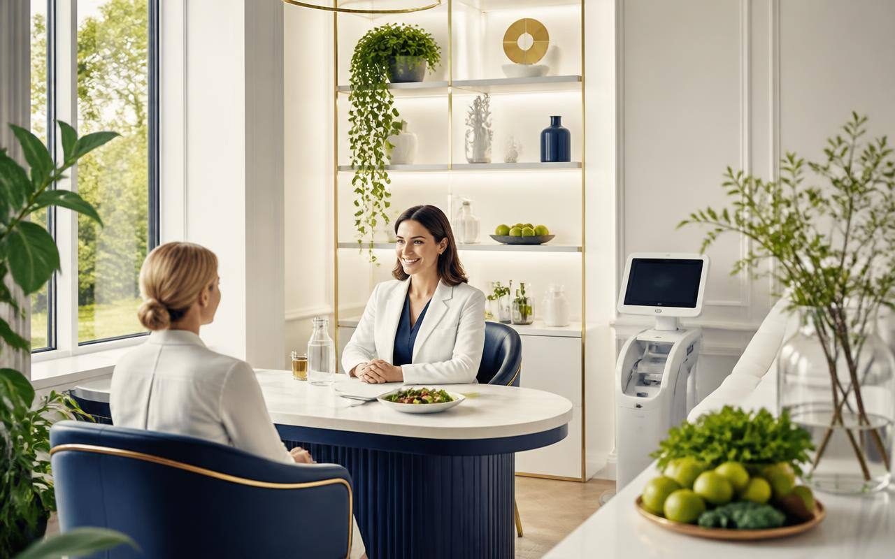 Persönliche Beratung in einem modernen Longevity- und Gesundheitszentrum